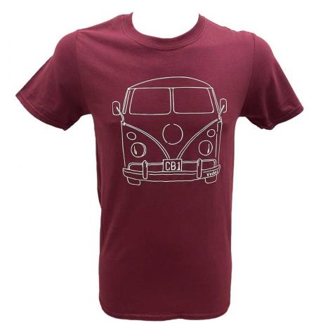 Coldingham Bay Camper Van Maroon T-Shirt