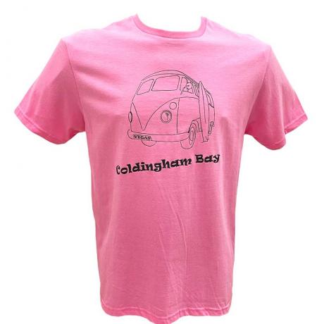 Coldingham Bay Camper Van Pink T-Shirt