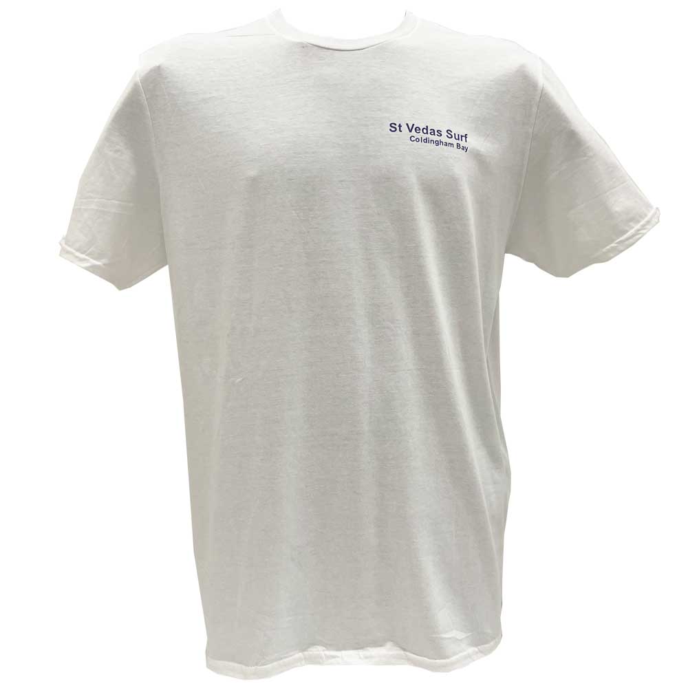 St Vedas Surf White Back Logo T-Shirt - Front