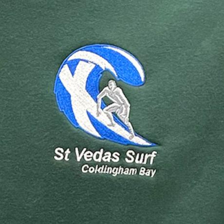 St Vedas Surf Bottle Green Hoodie - Logo