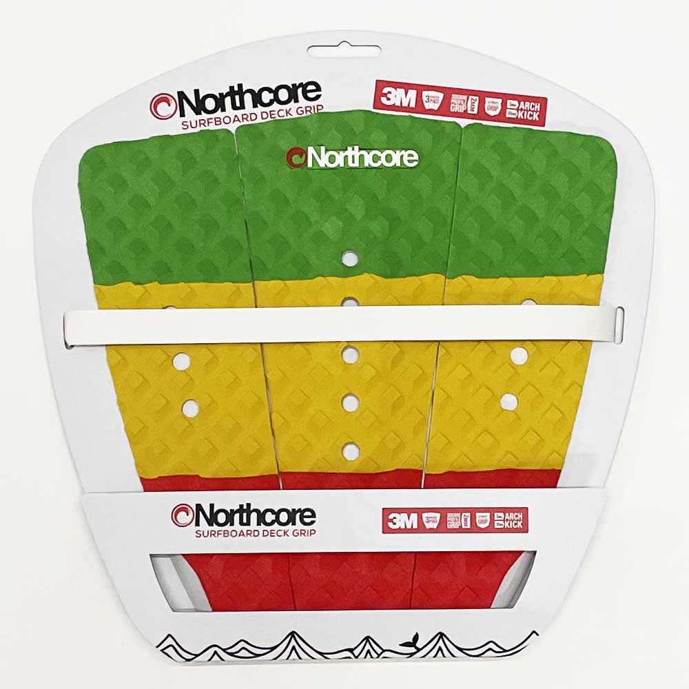 Northcore 3 Piece Ultimate Surfboard Deck Pad - The Rasta