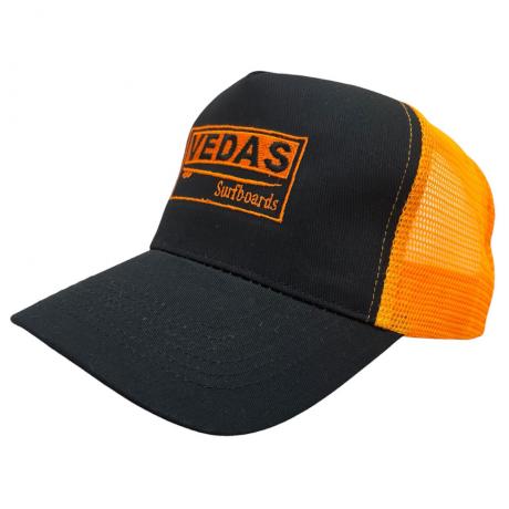 Vedas Surfboard Trucker Cap - Black & Orange