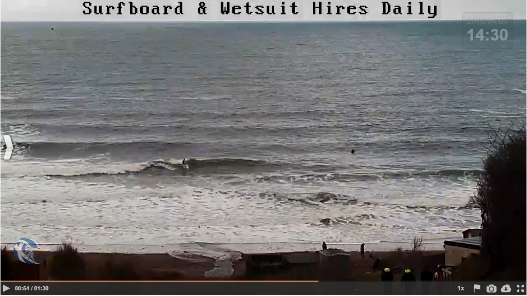 Knee high waves at Coldingham Bay
