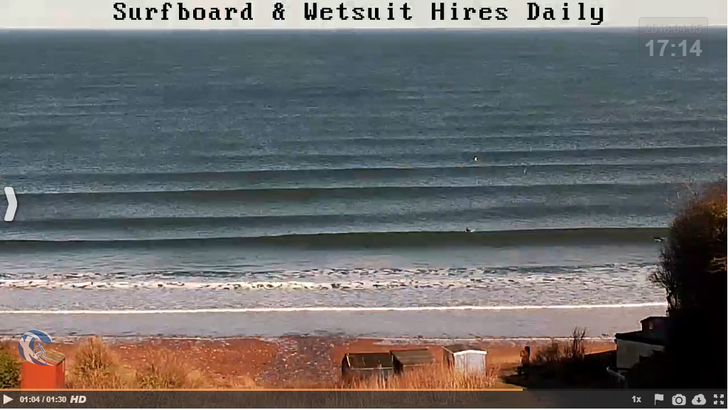 Knee high waves at Coldingham Bay