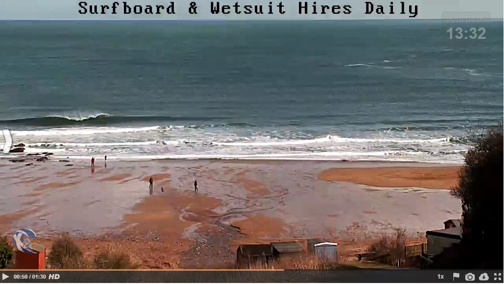 Knee high waves at Coldingham Bay