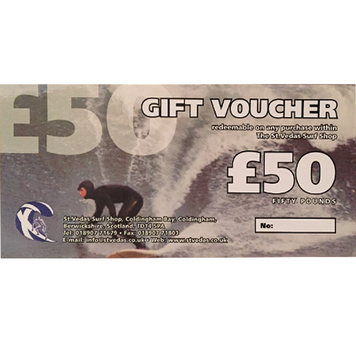Fifty Pound Gift Voucher St Vedas Surf Shop
