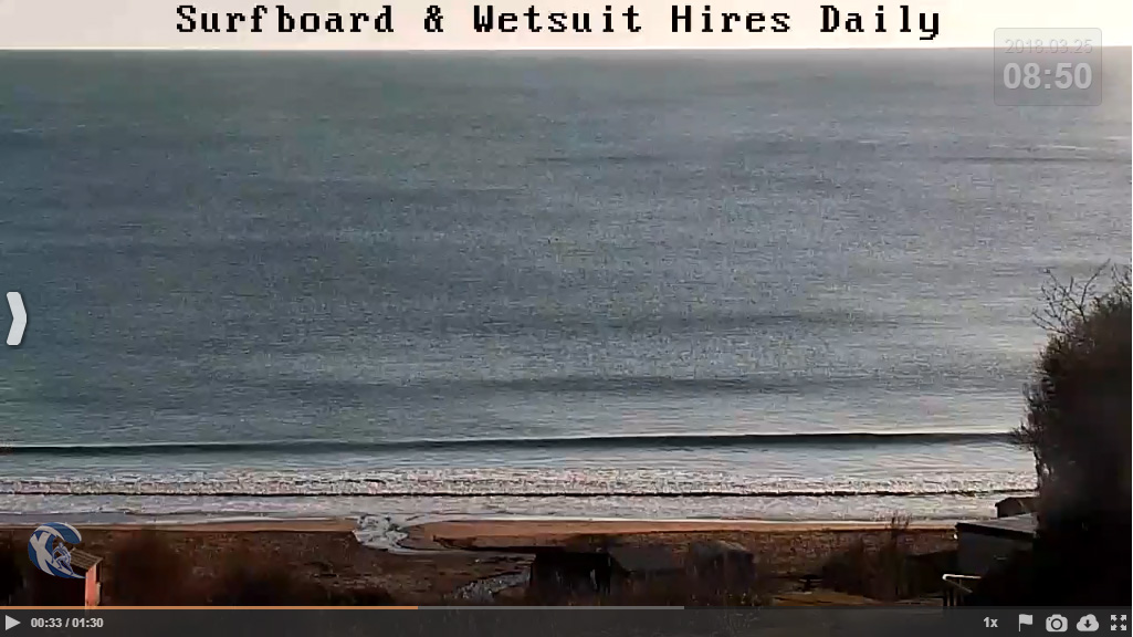 Knee high waves at Coldingham Bay