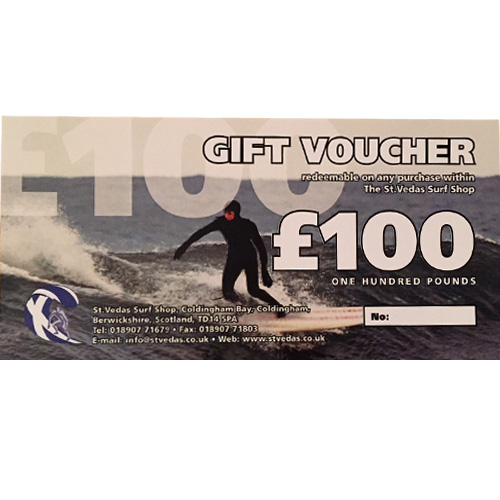 One Hundred Pound Gift Voucher St Vedas Surf Shop
