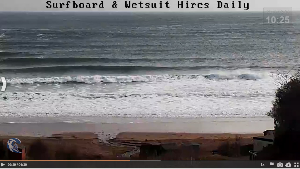 Knee high waves at Coldingham Bay