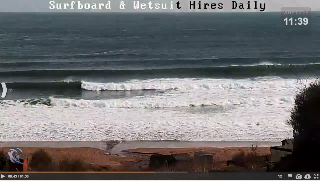 Knee high waves at Coldingham Bay