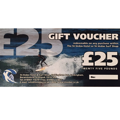 Twenty Five Pound Gift Voucher St Vedas Surf Shop