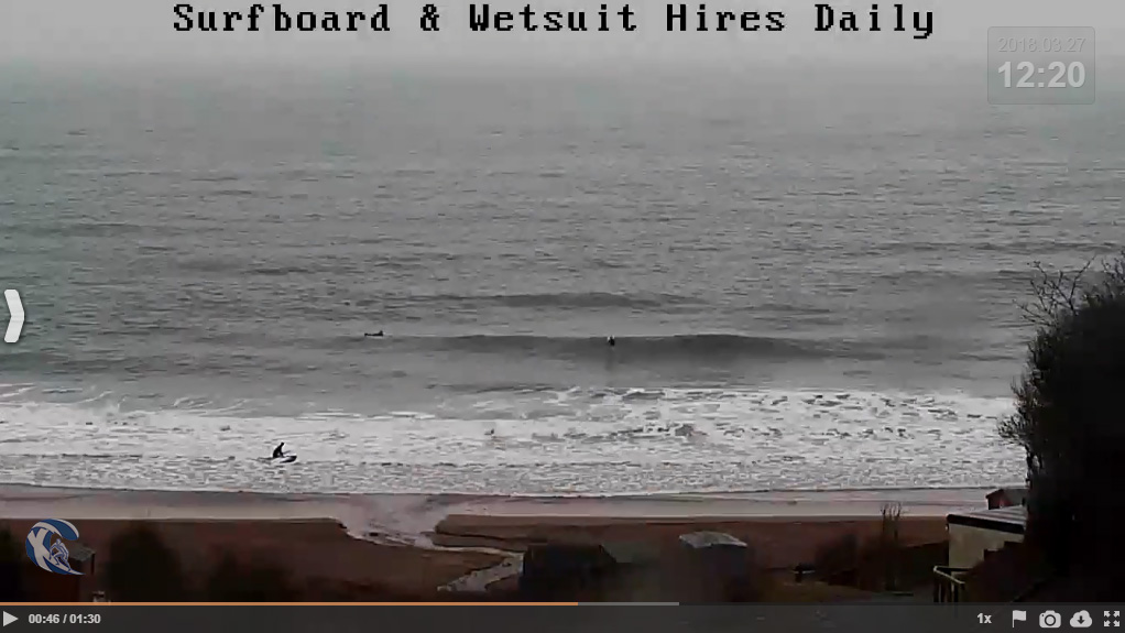 Knee high waves at Coldingham Bay