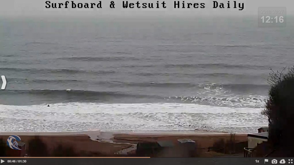 Knee high waves at Coldingham Bay