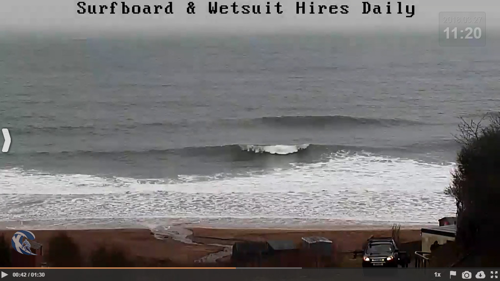 Knee high waves at Coldingham Bay